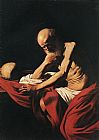 Caravaggio Canvas Paintings - St Jerome